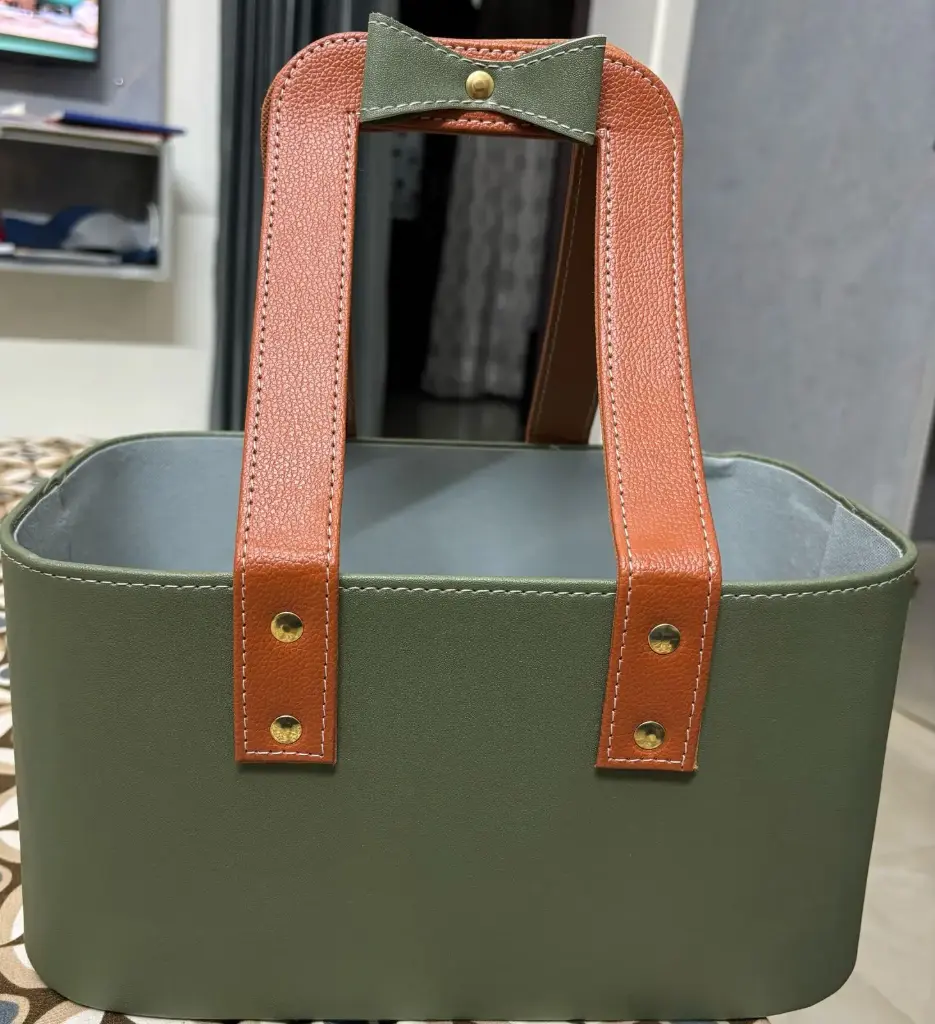 Premium vegan leather basket
